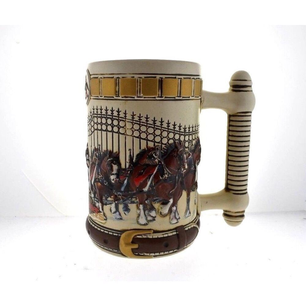 Budweiser Clydesdale Hitch Series Stein Collectible Beer Cup Stables Horses 1996